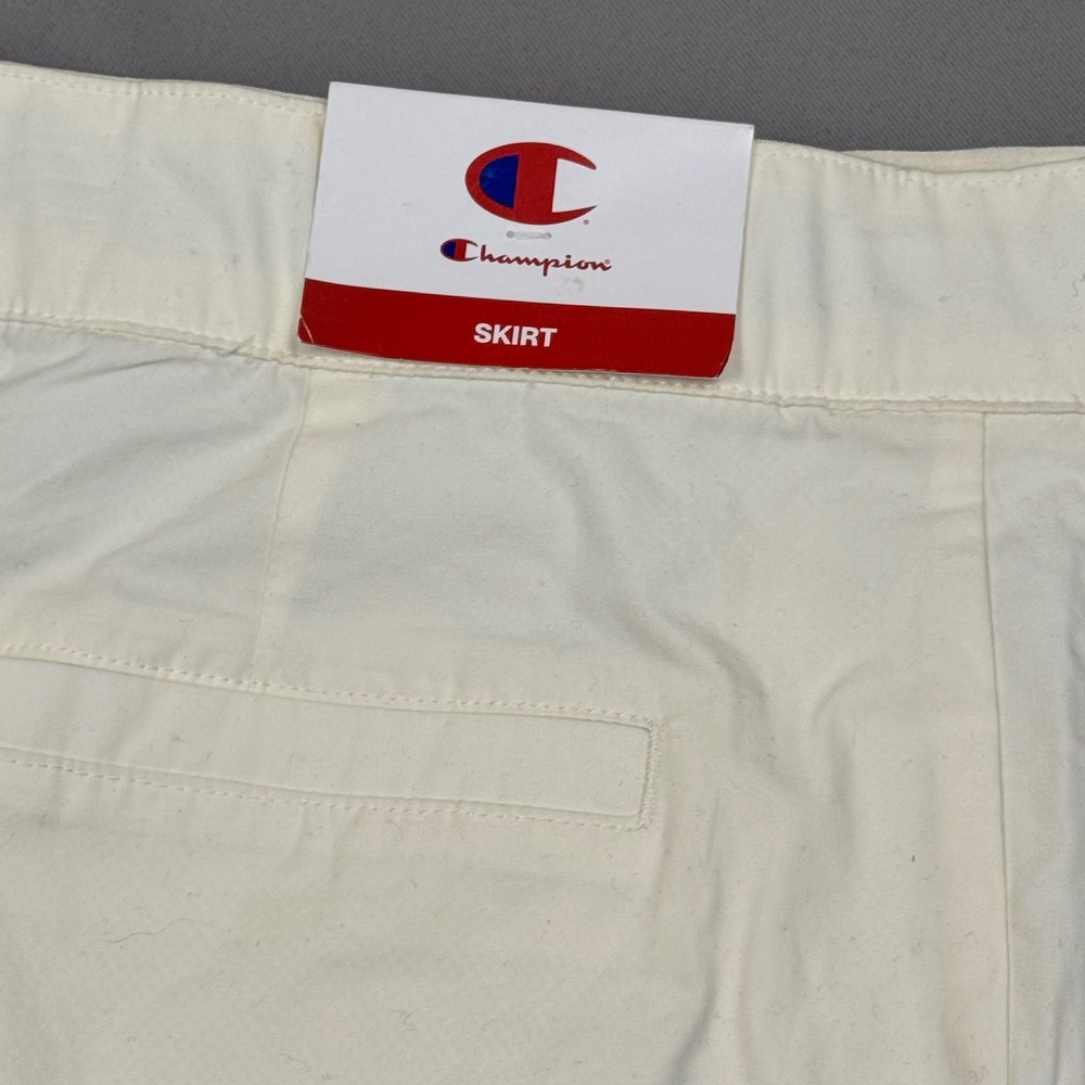Champion Campus Skirt Womens 10 Unbleached Cotton Cream Mini Mesh Lined New - Picture 4 of 8